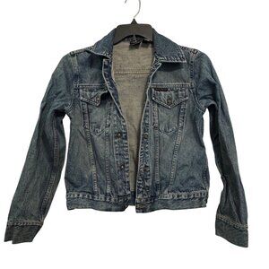 DKNY Jeans Womens Small Denim Jacket 100% Cotton Blue Button-Up